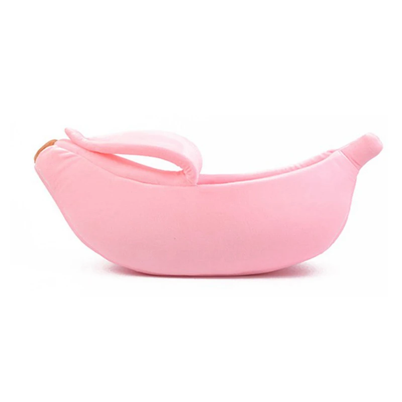 Pink Банановая форма Кошка Кровать дом теплый уютный щенок Подушка Питомник портативный мягкая подстилка для питомцев милый спальный мешок забавная корзина для кошек и собак - Цвет: Pink