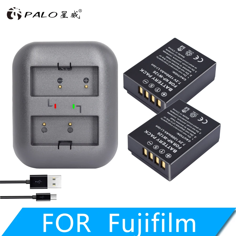 

2PCS NP-W126 W126S Camera Battery and Dual Charger for Fujifilm X-T20 XT20 X100F X-H1 XH1 X-A5 XA5 X-A20 XA20 X-E3 XE3 X-T3 XT3