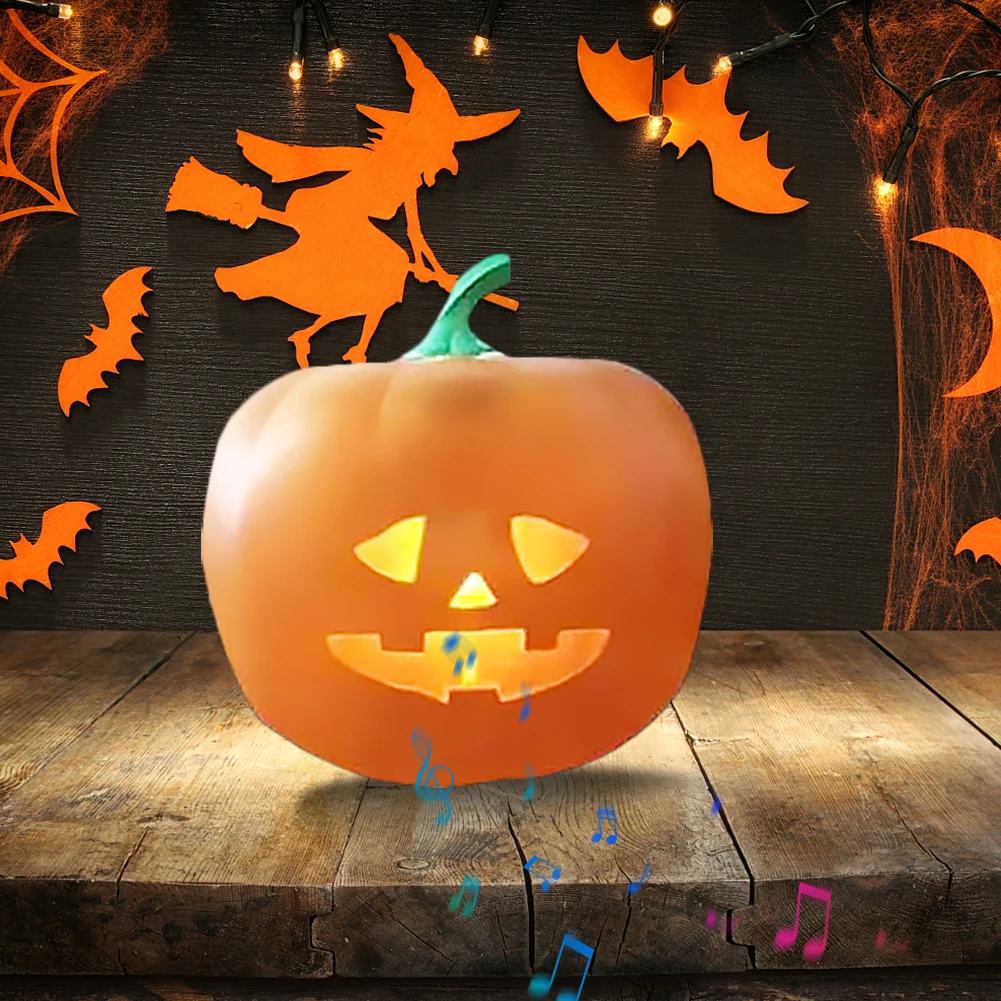 Linterna LED con forma de calabaza para decoraci&oacute;n de fiestas de Halloween, l&aacute;mpara de proyecci&oacute;n escalofriante, para cantar, para ni&ntilde;os, de EE. UU., UE y Reino Unido-2