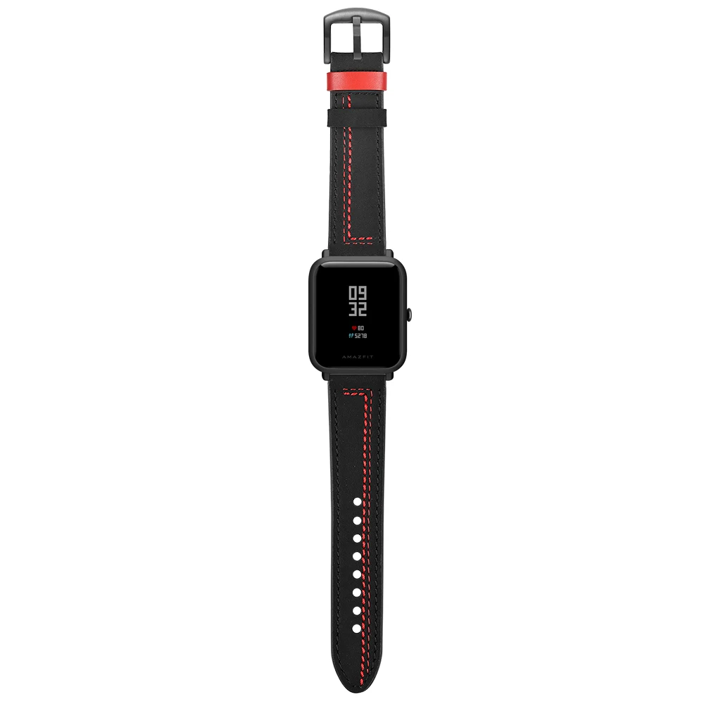 Ремешок UEBN кожаный для Huami Amazfit bip GTS & GTR 42 мм роскошный спортивный браслет наручных