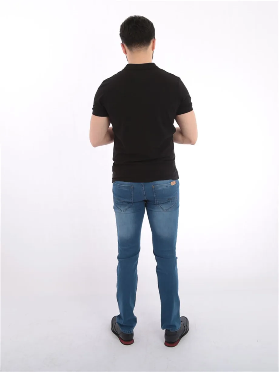 

Mens Polo Neck Straight T-shirt Black