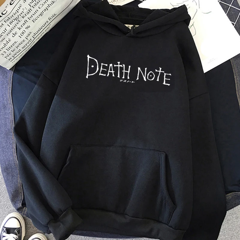 Japanese Anime Death Note Hoodies Men Kawaii Cartoon Misa Amane Graphic Streetwear Harajuku Winter Warm Sweatshirts Male
