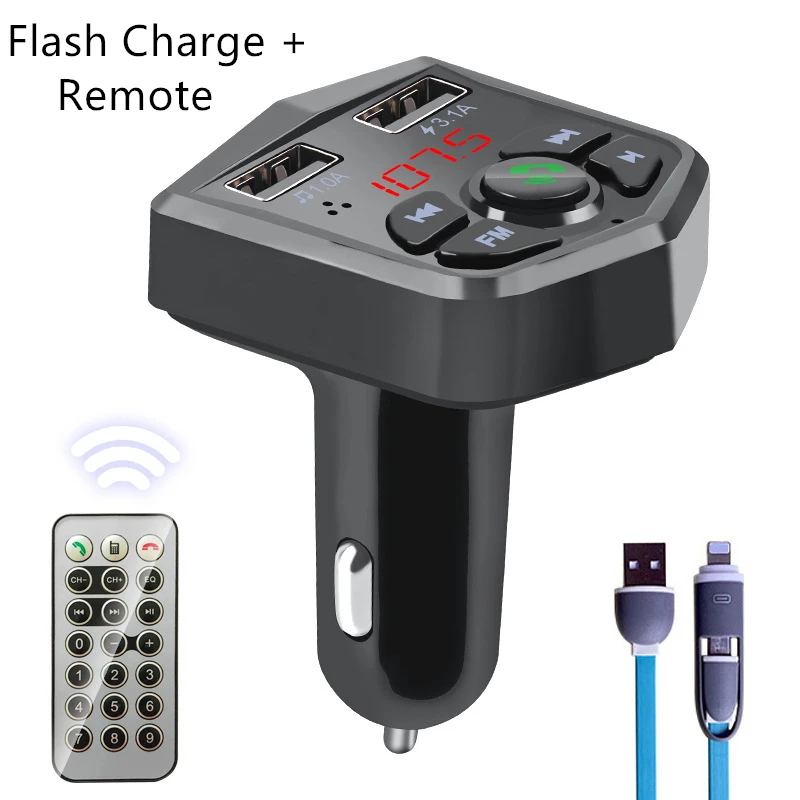 Bluetooth 5 0 Handsfree Car Kit fm передатчик 3.1A быстрое двойное USB зарядное устройство ЖК