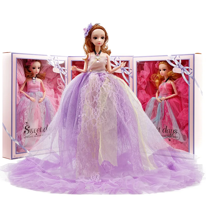 1/4 весы кружевное свадебное платье для девочек в BJD кукла 40 см 3D глаза изысканный
