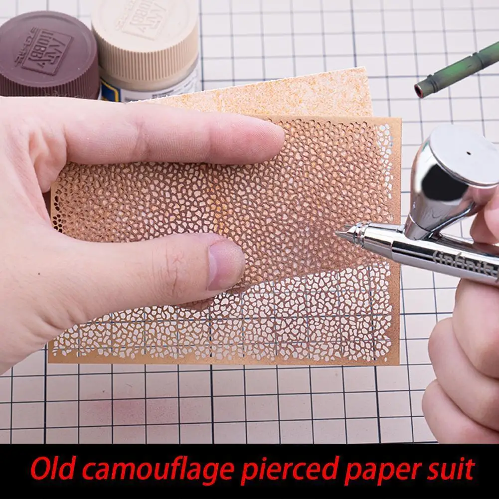 

DIY Model Aging Camouflage Leakage Spray Stencil Template Set Engraved Paper Model Spray Tool