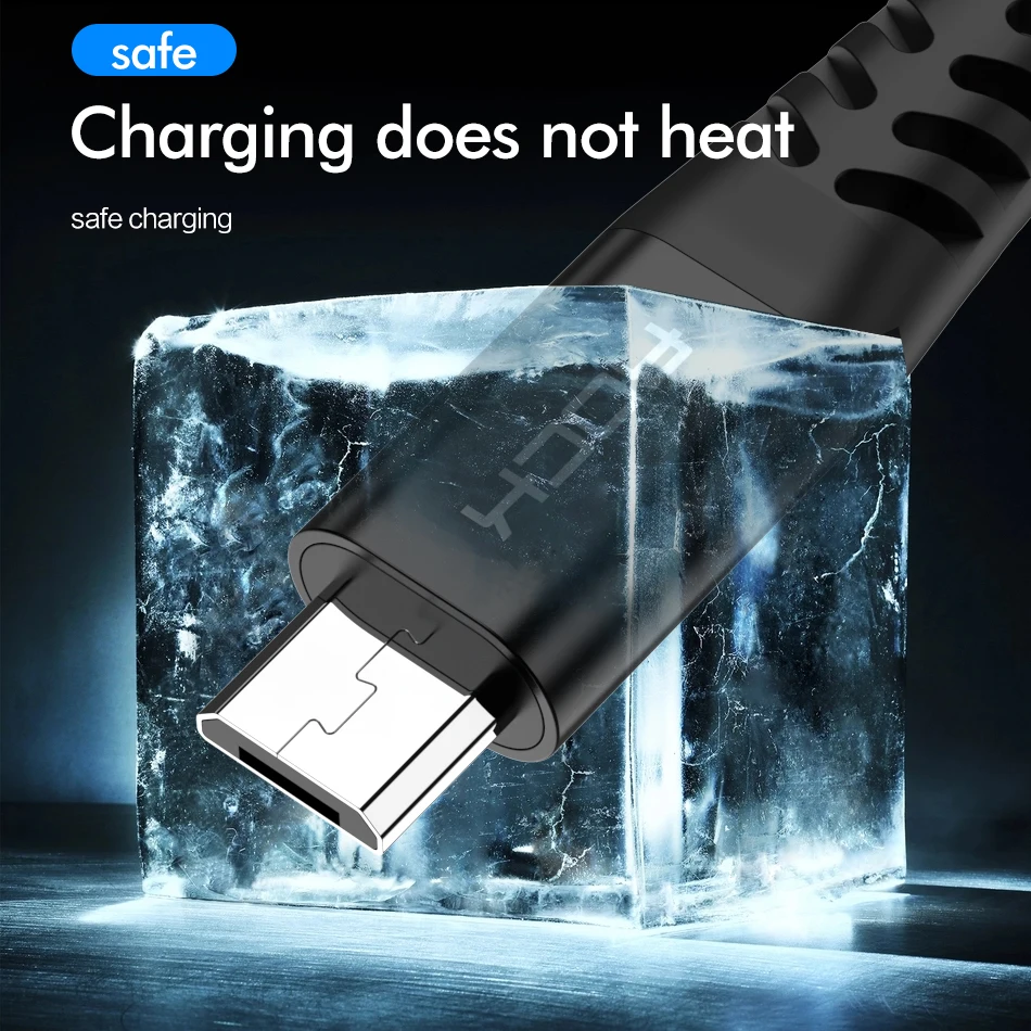 ROCK 1 м 2 м микро USB кабель 3 А Быстрая зарядка для samsung Xiaomi huawei Android мобильный телефон кабель для передачи данных провод микро быстрое зарядное устройство кабель