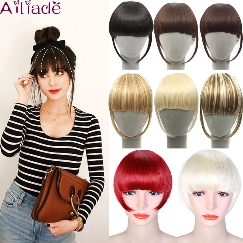 AILIADE натуральный тупой челка клип в темный светильник коричневый черный