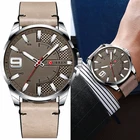 Часы наручные CURREN мужские кварцевые, модные спортивные роскошные деловые повседневные светящиеся в стиле милитари, с кожаным ремешком