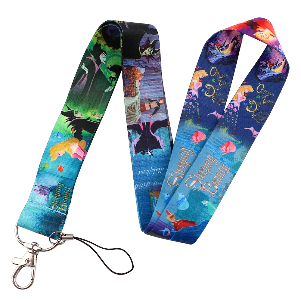 YQ334 мультяшный спящий красавичный шейный ремешок для ключей шнурок телефона