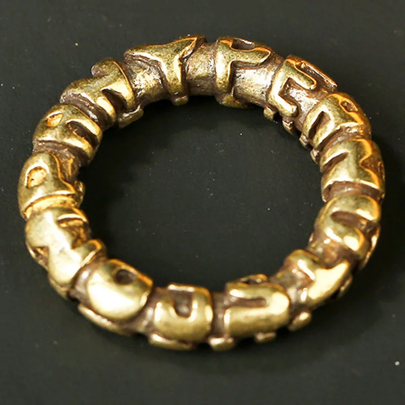 Retro Brass Letter Key Chain Ring Closed Copper Round Rings DIY Keychain Handmade Accessories Jewelry Men Car Keyring Hangings | Украшения