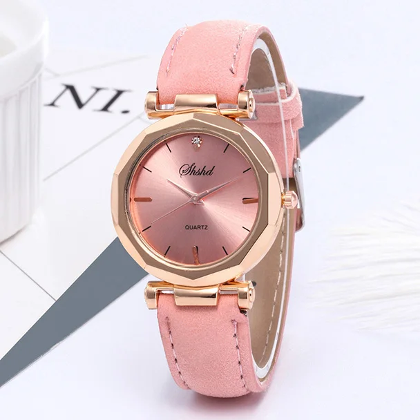 Pink Хит, новые модные часы для женщин и мужчин, часы для влюбленных, кожаные кварцевые наручные часы, женские и мужские часы, Relogios Feminino, Прямая поставка - Цвет: Pink
