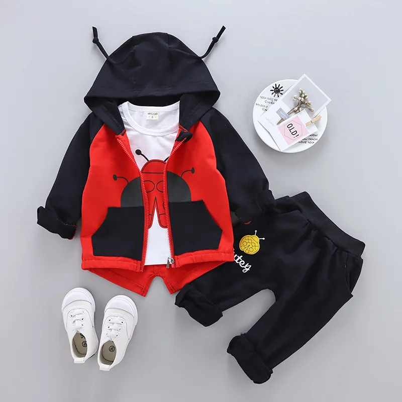 

3 шт., детский хлопковый кардиган с рубашкой и брюками