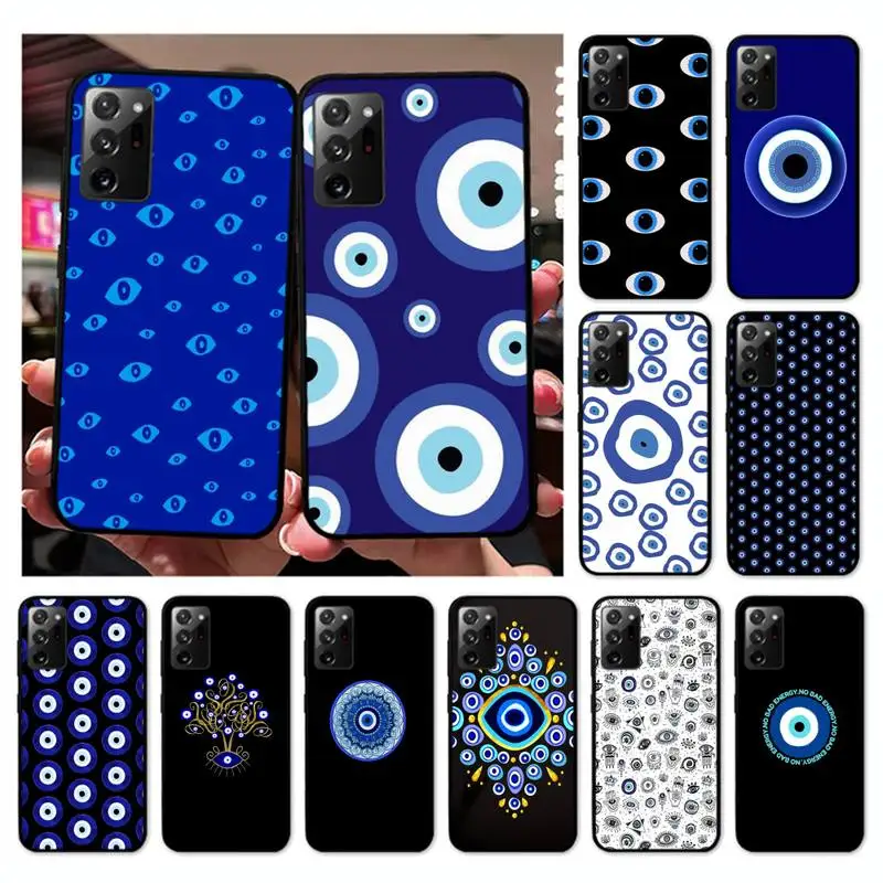 

Lucky Eye Blue Evil Eye Print Phone Case for Samsung Note 20 Ultra 10 pro lite plus 9 8 5 4 3 M 30s 11 51 31 31s 20 A7