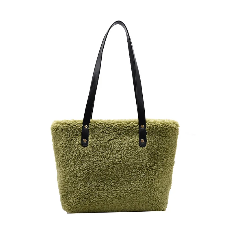 

Ins Lambswool Shoulder Bags for Women 2020 Winter Soft Plush Faux Fur Handbags and Purses Lady Casual High Capacity Totes Bag