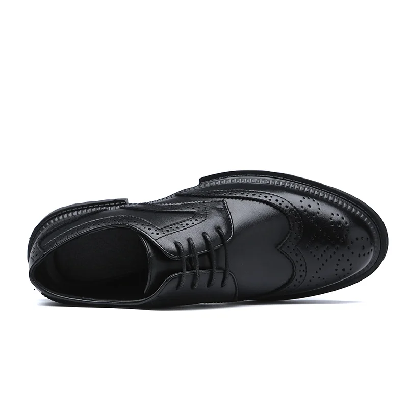 Black Man Formal Shoes Flats Brogues Men Carved Pattern Round Toe Male Comfortable Oxford European Style Business Office | Обувь