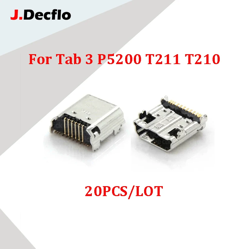 JDecflo 20 шт./лот Micro USB разъем для зарядки Samsung Galaxy Tab 3 7 0 P5200 I9200 I9202 T211 T210 T230 T231 |