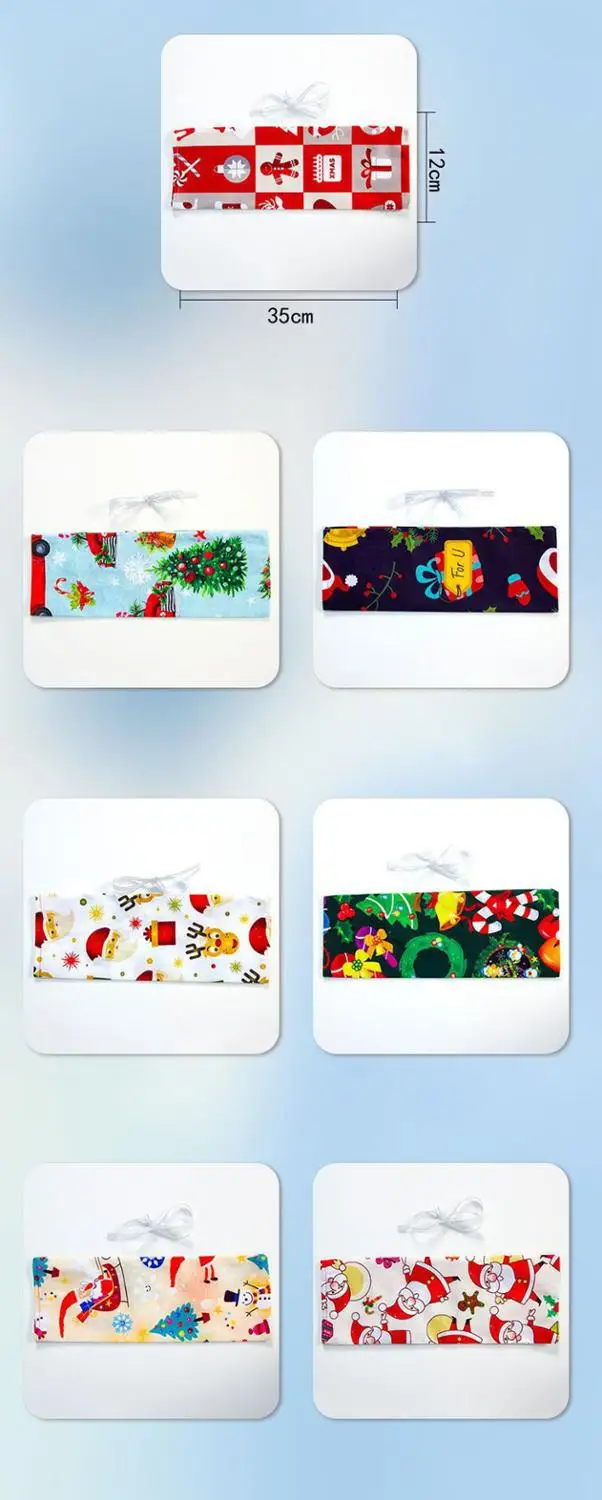 

7PCS/Set Christmas Wine Decoration Polyester Cotton Flannel Printed Christmas Champagne Bottle Set