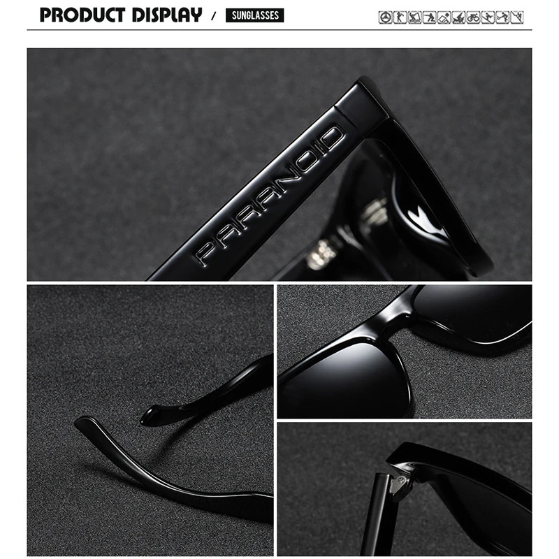 Мужские солнцезащитные очки DUBERY поляризационные черные квадратные 10 цветов