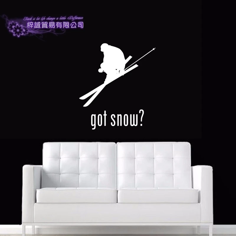 Наклейка на стену для катания лыжах Виниловая наклейка домашнего декора