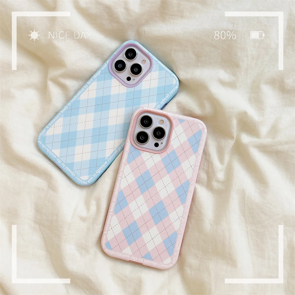 

Fashion Plaid Checkerboard Case For iPhone 13 12 11 Pro Max mini Cases TPU Coque For iPhone 7 8 Plus X XR XS SE 2020 Cover