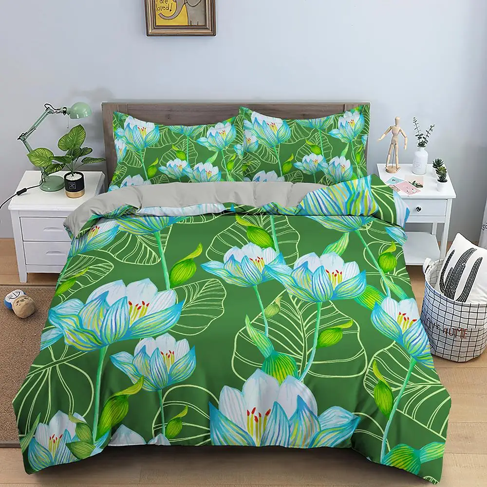 

Cactus Bedding Sets Flower Lily Duvet Cover Feather Bed Linen Bedclothes Twin/Queen/King Size Bed Room Kids Bedding Pillowcase