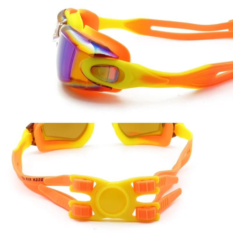 

Children Adolescent Goggles Waterproof Anti-fog HD Colorful Plating Swimming glasses adjustable glasses #