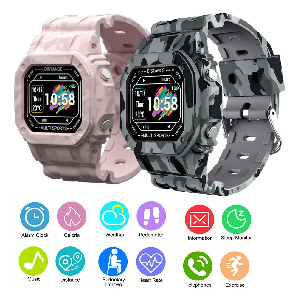 

Smart Watch Outdoor Sports Wristwatches Heart Rate Blood Pressure Monitoring Phone Information Reminder Men Women Clock
