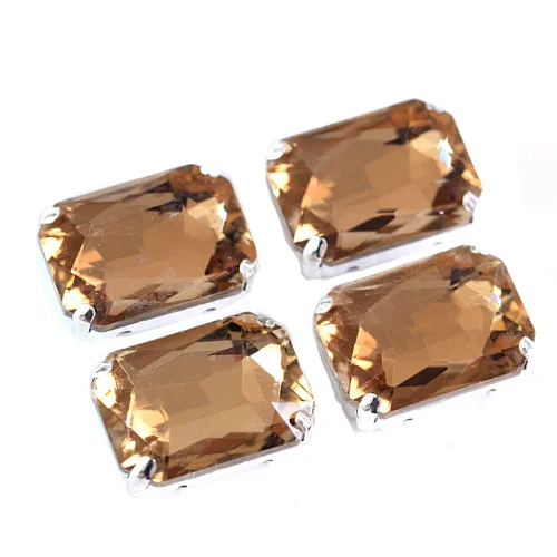 Smoked Topaz Прямоугольный восьмиугольный прозрачные стеклянные стразы пришить на коготь стразы много цветов стразы пришить стразы свадебное платье y1981 - Цвет: Smoked Topaz