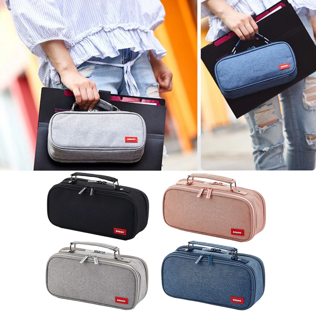 

Large Capacity Canvas Pencil Case Arts Pen Makeup Bag Holder School Supplies