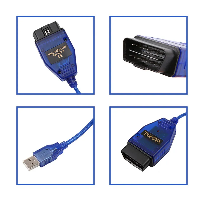 Диагностический кабель OBD2 USB-кабель VAG-COM KKL 409 1 для автокресла шт. | Автомобили и