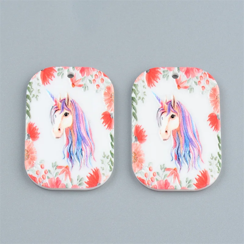 

10PCS Colorful Unicorn Fox Mouse Accessories Hand Made Earrings Making Connectors DIY Pendant Jewelry Findings Components Charms