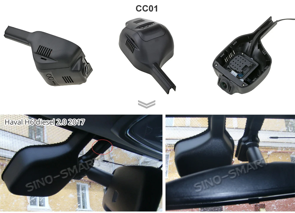 SINOSMART Novatek 96658 автомобильный Wifi DVR камера для Great Wall Haval H6 управление с помощью мобильного телефона ПРИЛОЖЕНИЕ SONY IMX323