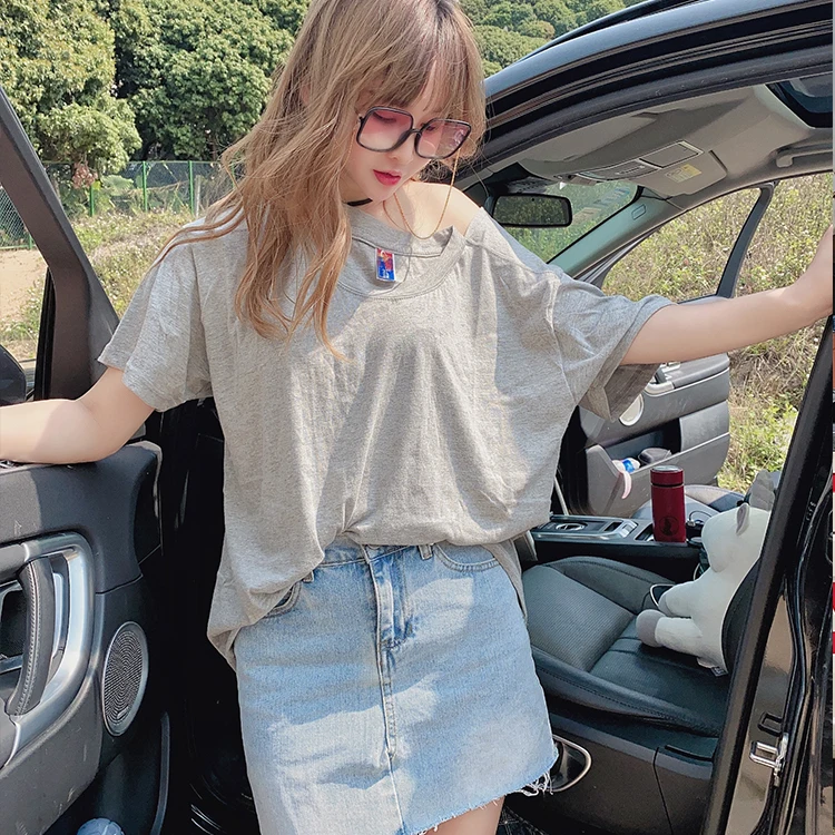 

T Shirt Women Clothes gray 2020 Fashion Tee Top Fashion Cotton Ladies Tee Shirt