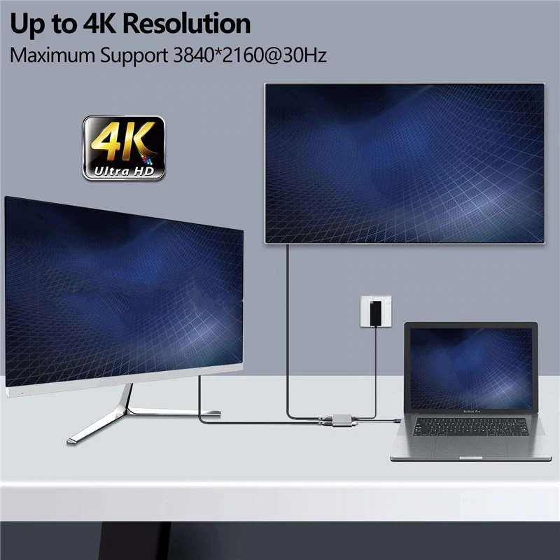 ОВБР USB C концентратор до Dual Core 4K HD HDMI совместимых с USB3.0 док станция для ноутбука PD