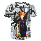 Новинка 2021, модные футболки с 3D принтом Аниме Haikyuu для подростков, одежда в стиле Харадзюку, топы, футболки большого размера, топы, Прямая поставка
