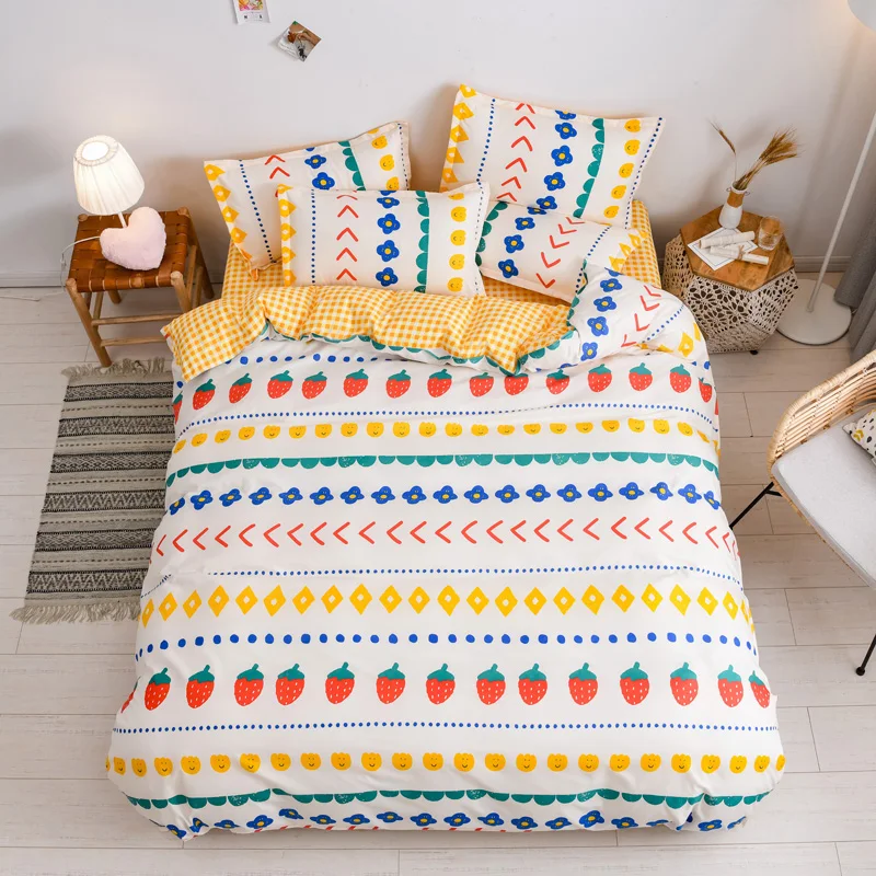 Постельное белье с волнистыми краями Семейный комплект детской одежды из 3/4