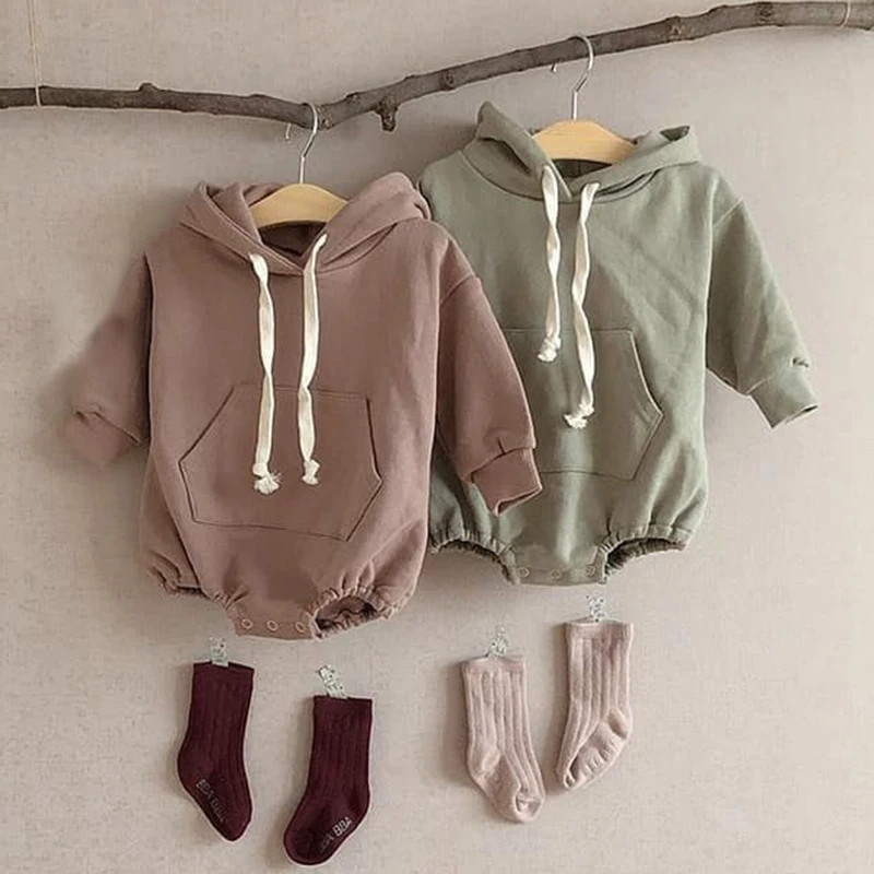 

Spring Infant Baby Boys Girls Cute Little Bear Hooded Rompers Long Sleeve Rompers Autumn Newborn Baby Boys Girls Rompers Clothes