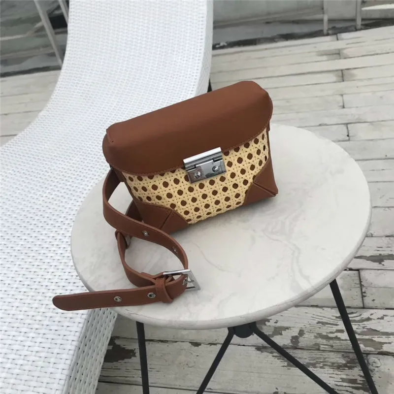 [EWQ] Весенняя Новинка 2020 пляжная сумка ручной работы из ротанга Соломенная Сумка