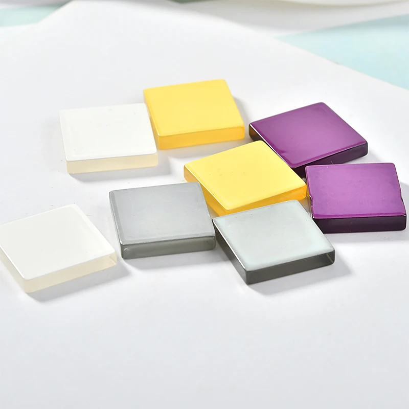 50 шт./лот акриловые бусины с плоской спинкой из прозрачной смолы квадратные