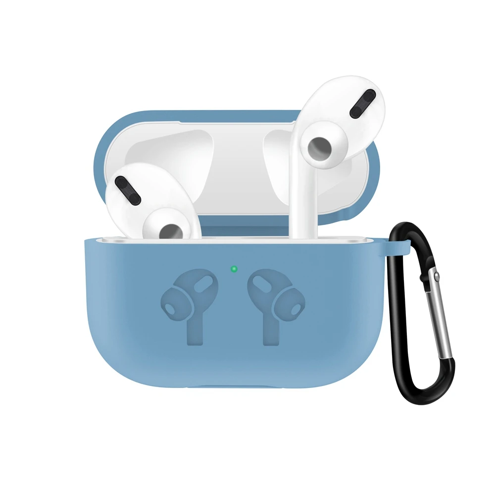 Светло-голубой KISSCASE силиконовый чехол для Apple Airpods Pro, беспроводные Bluetooth наушники, защитный чехол для Air Pods Pro Airpods 3, чехол - Цвет: Светло-голубой