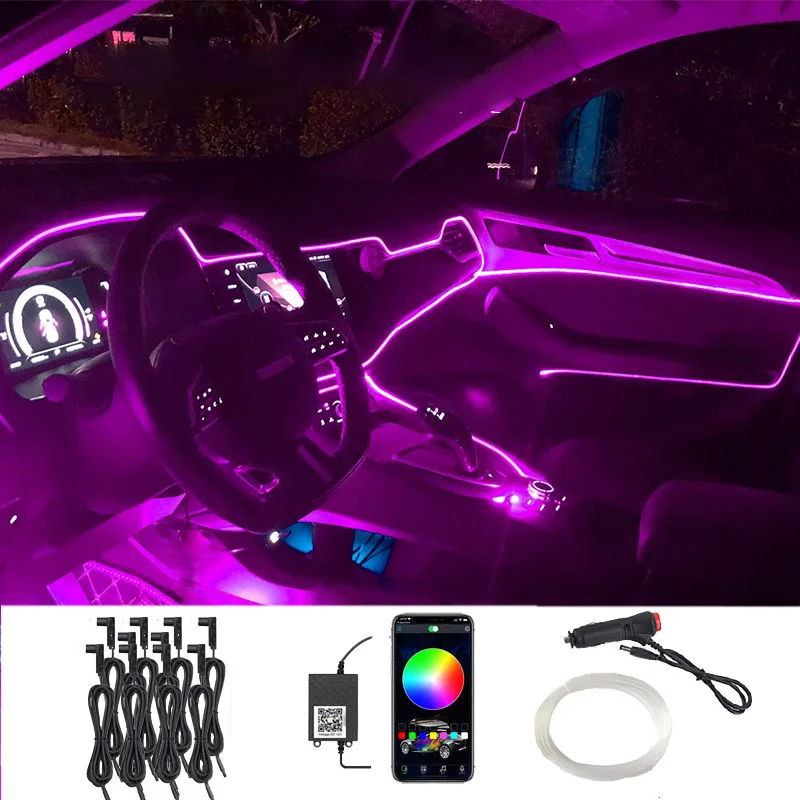 

Car Chassis Lights Streamer Led Ambient Light RGB Flexible APP Control Auto Decorative Atmosphere Neon Backlight Lamp Strip 12V