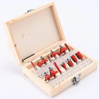 15pcs tungsten carbide tipped router bit set wood milling saw cutter woodworking tools kit