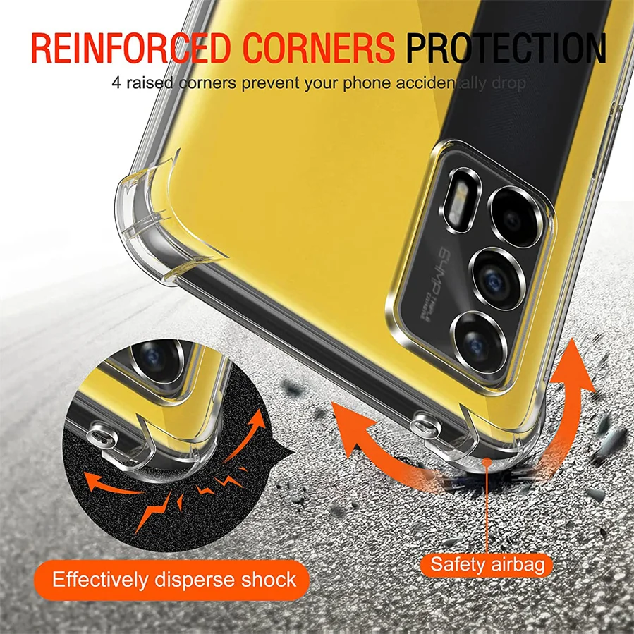 airbag case for realme gt 5g shockproof silicone phone cases realmi gt neo2 2t 3 gt2 cover realme 9i 8i case realmi 9 pro plus free global shipping