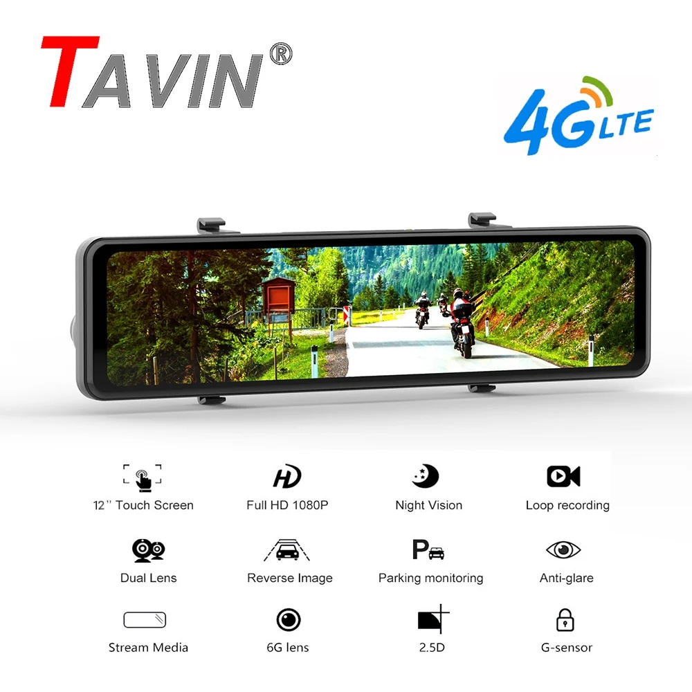 TAVIN 4G зеркальный видеорегистратор Android 8 1 Автомобильный Full HD 1080P автомобильная