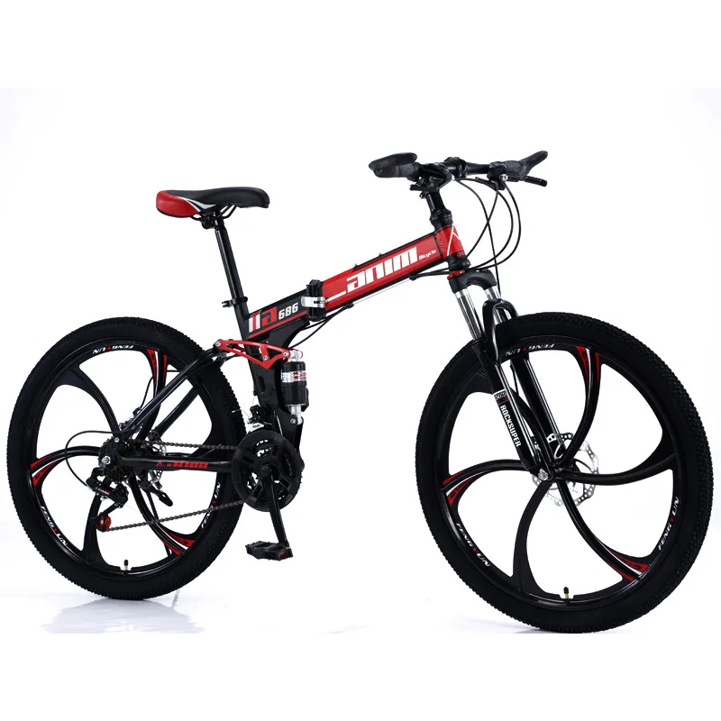 Adult Folding Mountain Bike 26/24 Inch Double Shock Absorber
