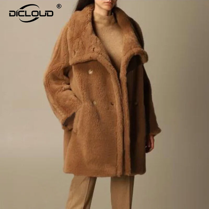 Фото Роскошная брендовая модная куртка Тедди мишка пальто 2020 зимние шикарные из
