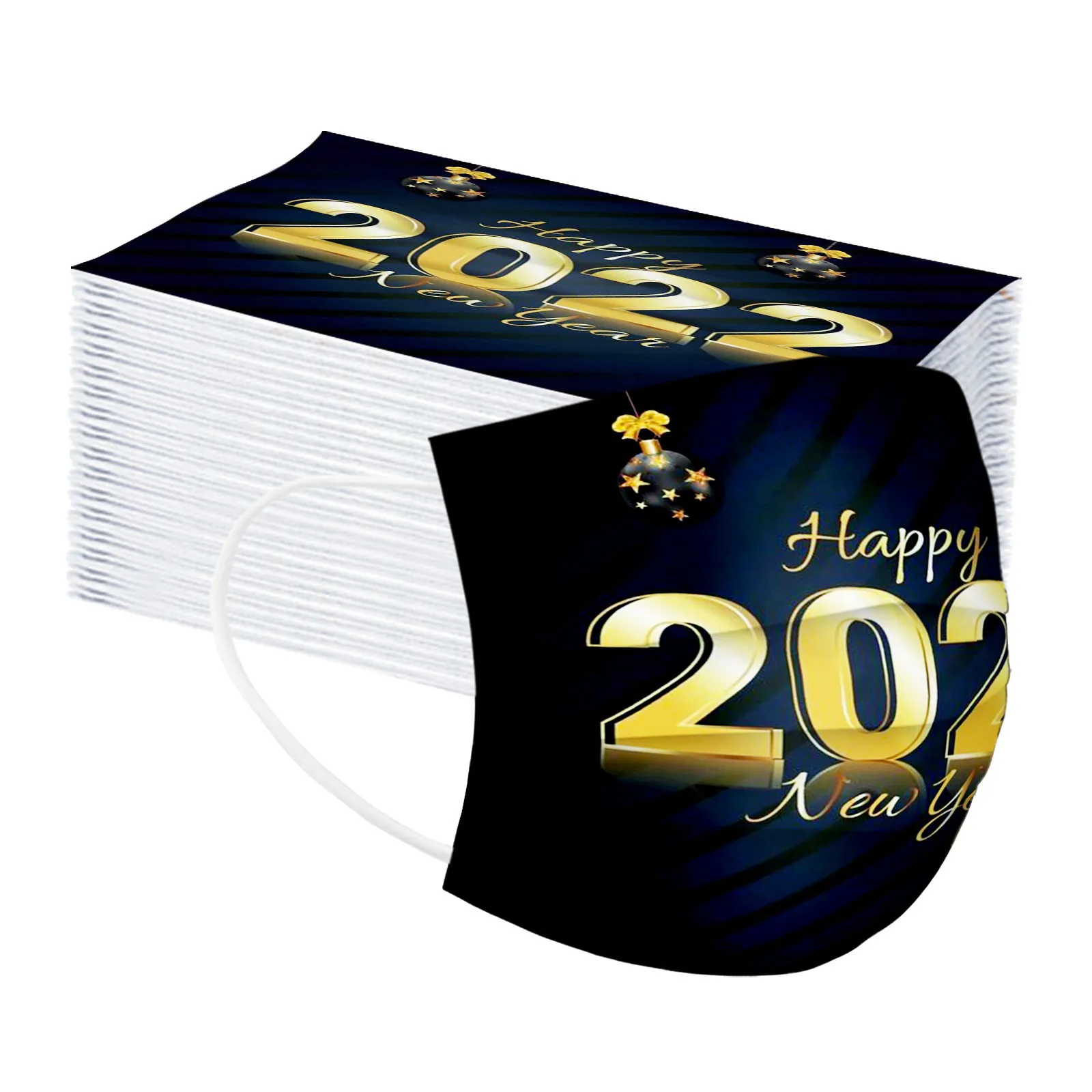 

Маска одноразовая с новым годом 2022, 50 шт.