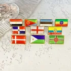 Металлическая Булавка с национальным флагом, значок с квадратным флагом по всему миру, Дания, Джибути, Доминика, Англия, Эквадор, Египет, Эстония