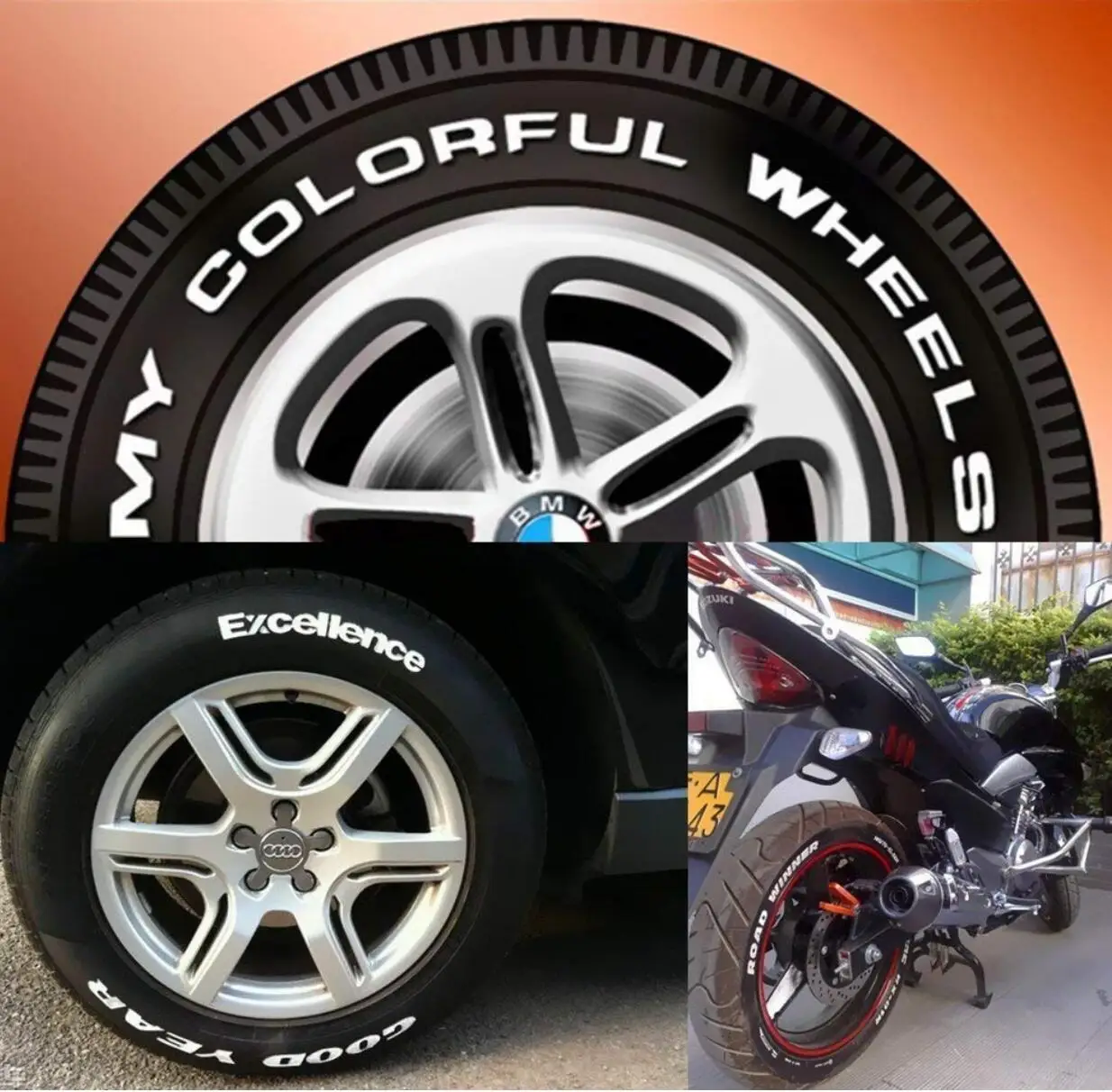 1PC Universal White Car Motorcycle Permanent Tyre Tire Tread Rubber Paint Marker Pen hot selling | Автомобили и мотоциклы