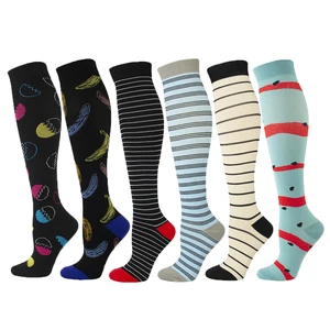 Компрессионные чулки Moda Mulaya для мужчин и женщин, корректирующие мышцы ног, успокаивающие полоски, высокие носки с арбузным пером